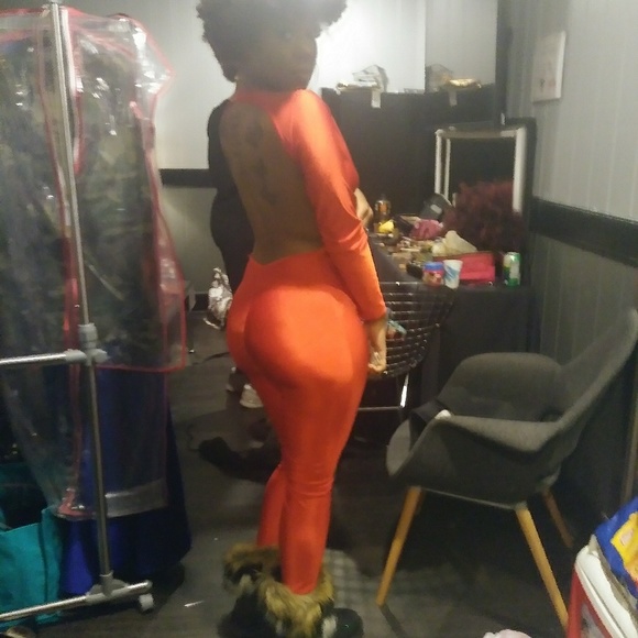 Open Back Red Bodysuit - Picture 2 of 2